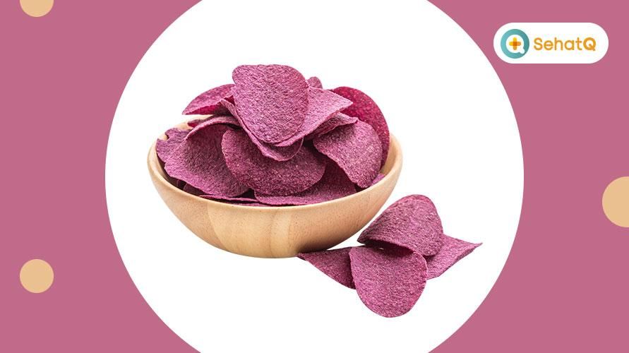 4 предимства на богатите на фибри лилави сладки картофени чипове
